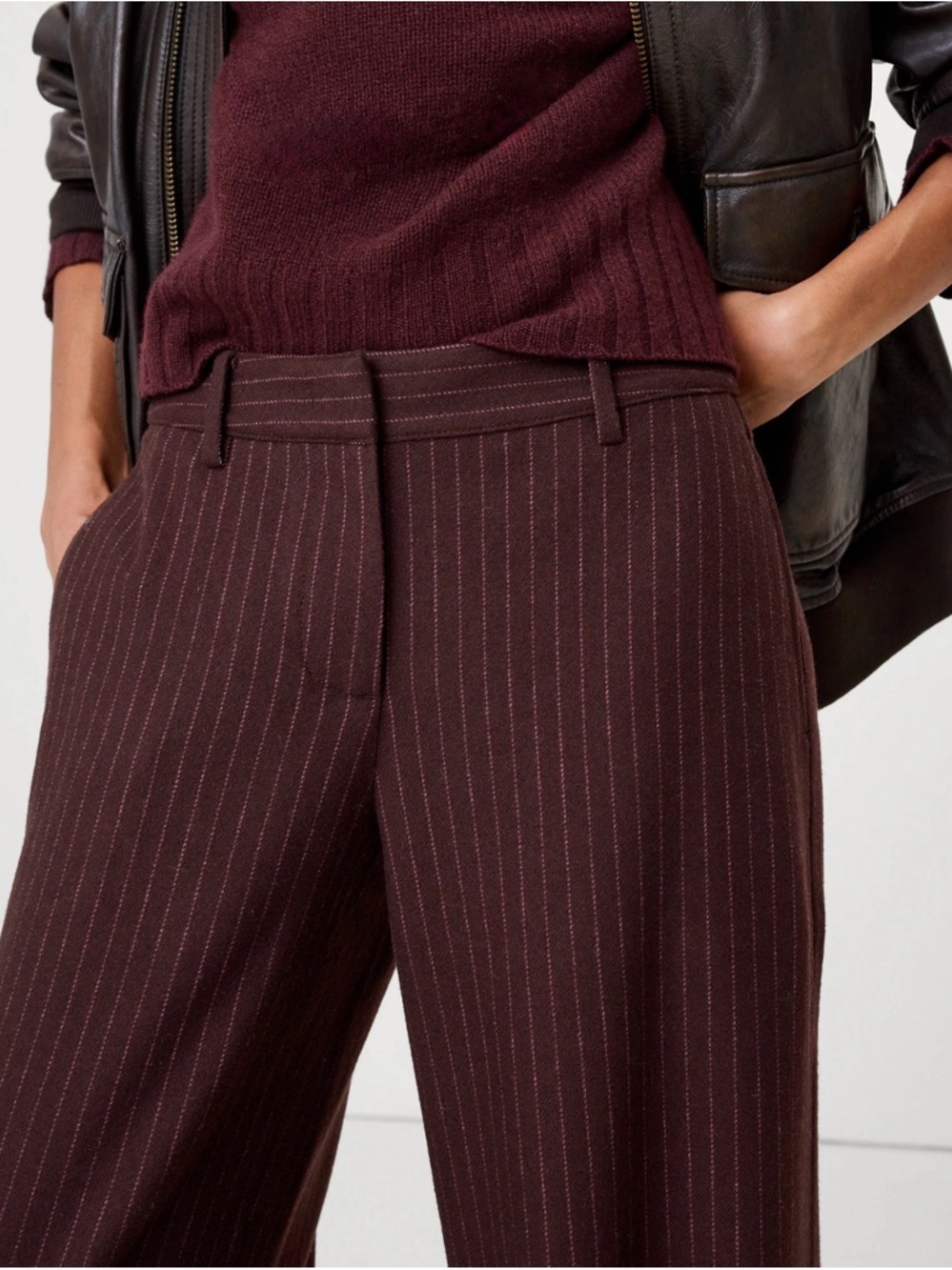 Old Navy Brown Pinstripe Dress Pants